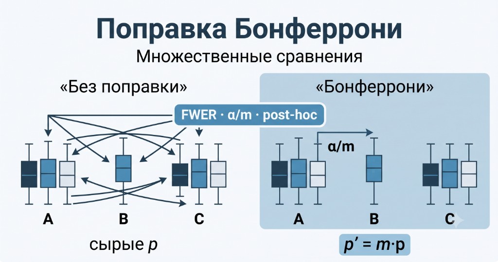 Поправка Бонферрони: множественные сравнения