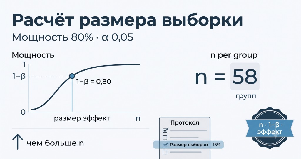 Расчёт размера выборки: мощность исследования